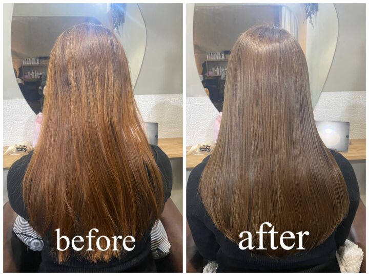 髪質改善カラー 仕上がり